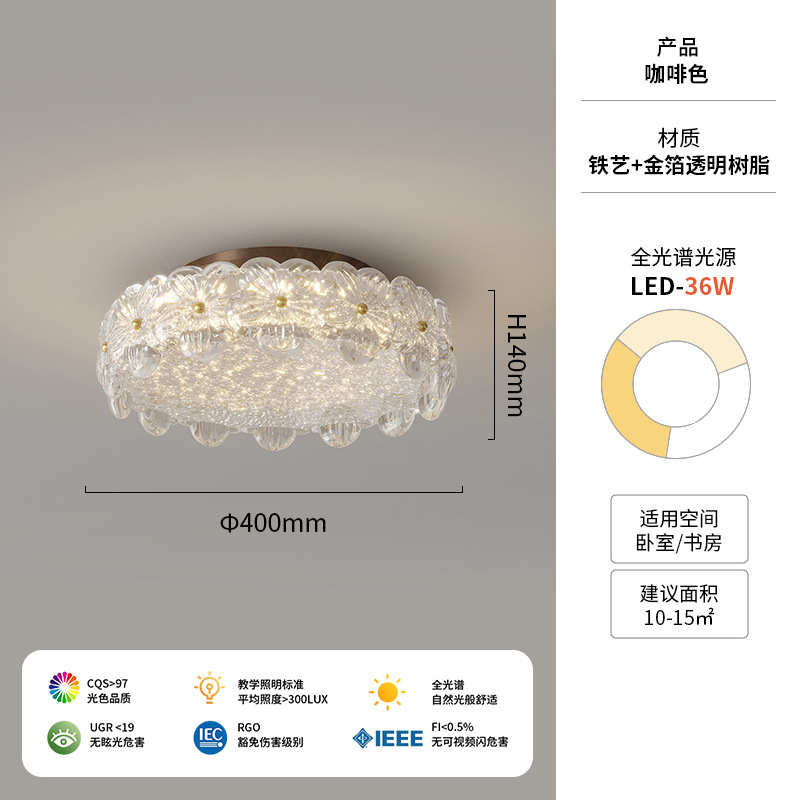 [Estrictamente seleccionado] Estilo de lujo ligero de protección ocular de techo medieval francés Creatividad artística minimalista Bauhinia 2025 nuevas lámparas