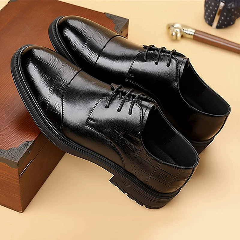 Деловая формальная кожаная обувь, мужская весенняя новая экспортная повседневная мужская обувь на шнуровке, костюм жениха, свадебная мужская обувь