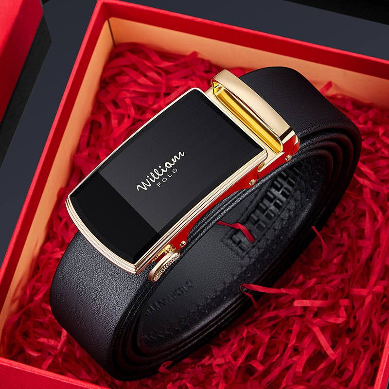 Cinturón de emperador Paul cinturón de cuero de los hombres cinturón de cuero de negocios productos genuinos de los hombres hebilla automática cinturón de los hombres