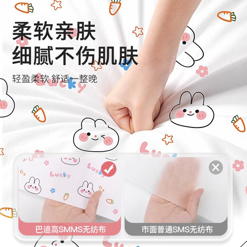 Disposable bed sheet four-piece set, quilt cover, pillowcase, double thickening, travel disposable hotel supplies, dirty and portable