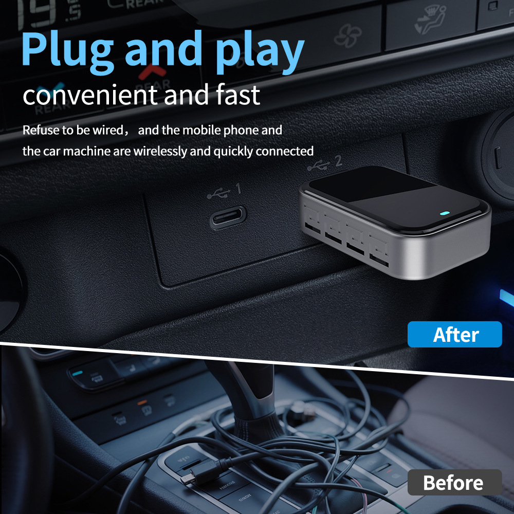 Cross-Border Carplay Box Wired to Wireless Android Auto Apple Android Smart Carplay Box