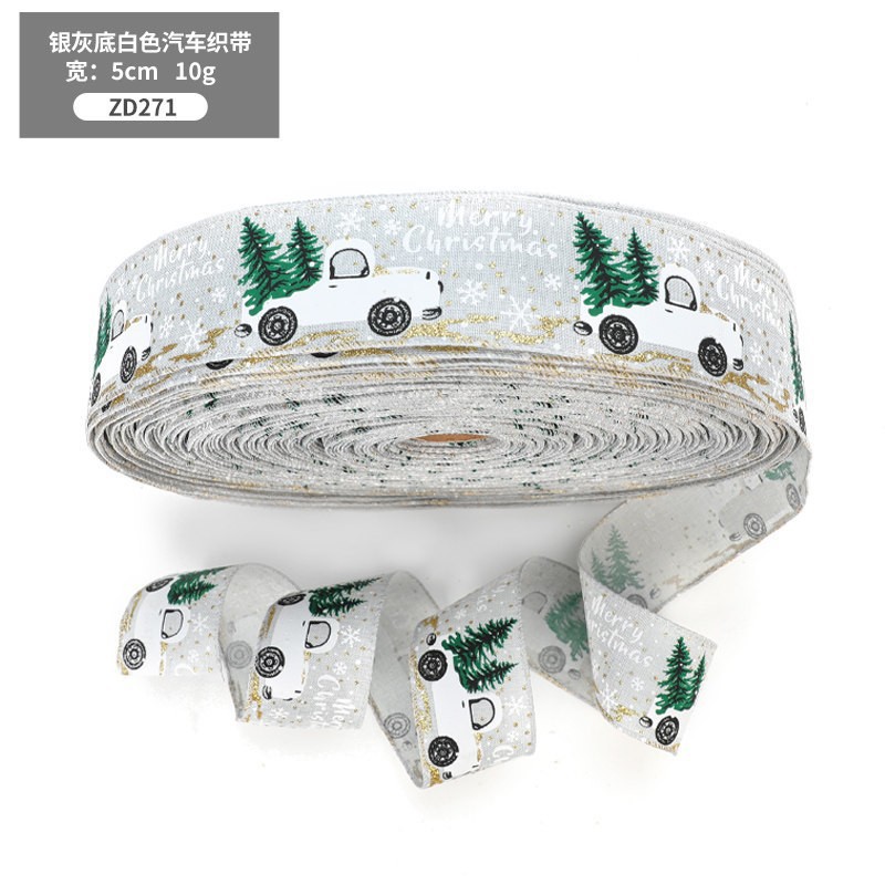 Navidad transfronteriza imitación de lino cinta cinta cinta regalo de Navidad embalaje arco accesorios cinta decoración al por mayor