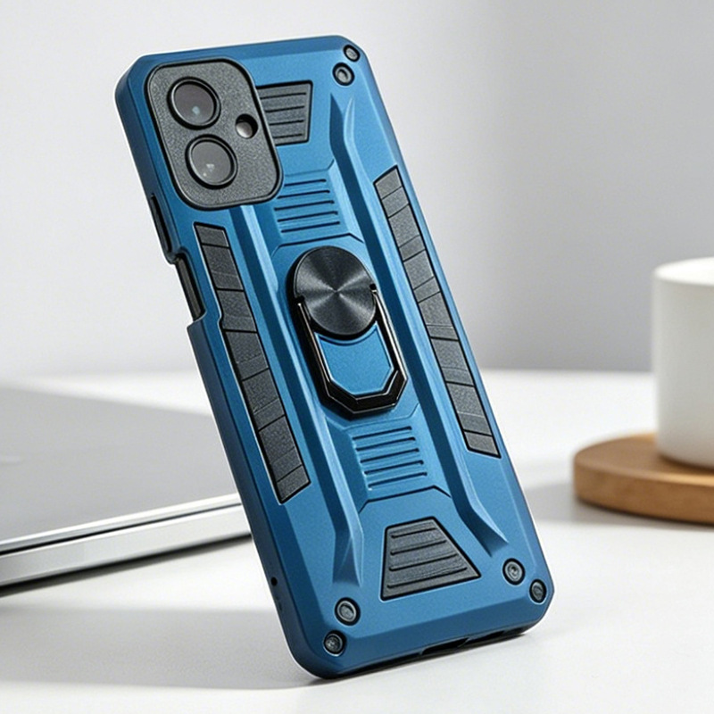 Funda con Soporte de Anillo de Silicona con Absorción Magnética y Anticaídas para Samsung A07 image 3