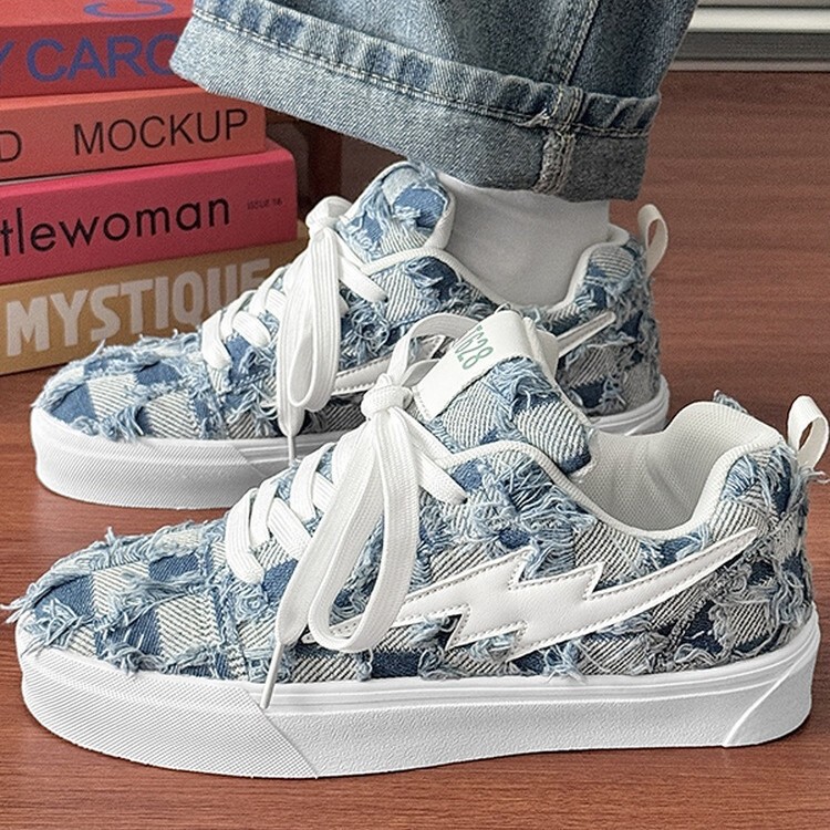 Original Sneakers Men's 2025 New Autum Versatile Ins Trendyy Denim Shoes Low-Cut Soft-Soled Casual Men's Shoes