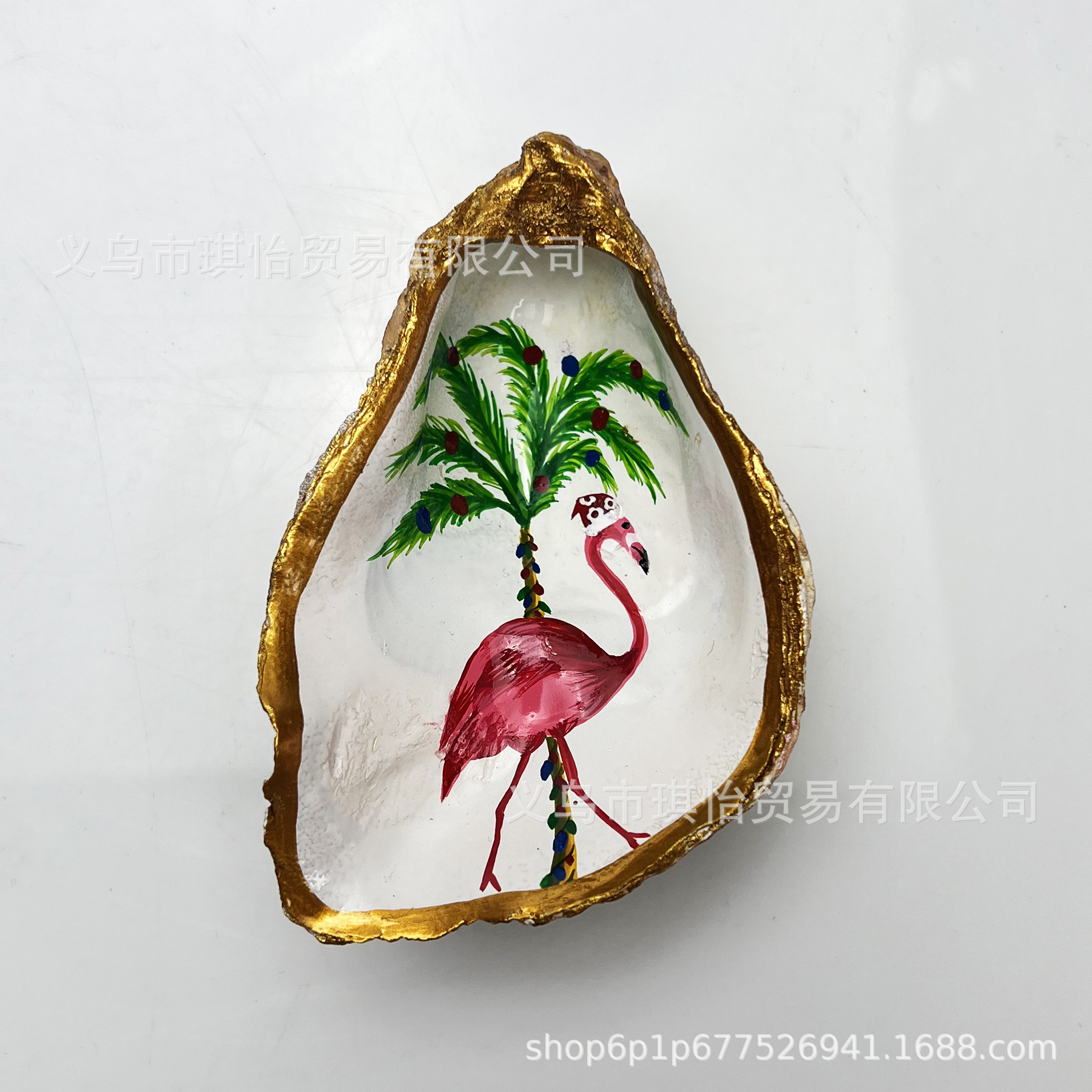 Transfronterizo nueva concha de OSTRA Flamingo Turtle Beach arte resina artesanía decorativa árbol de Navidad colgante al por mayor