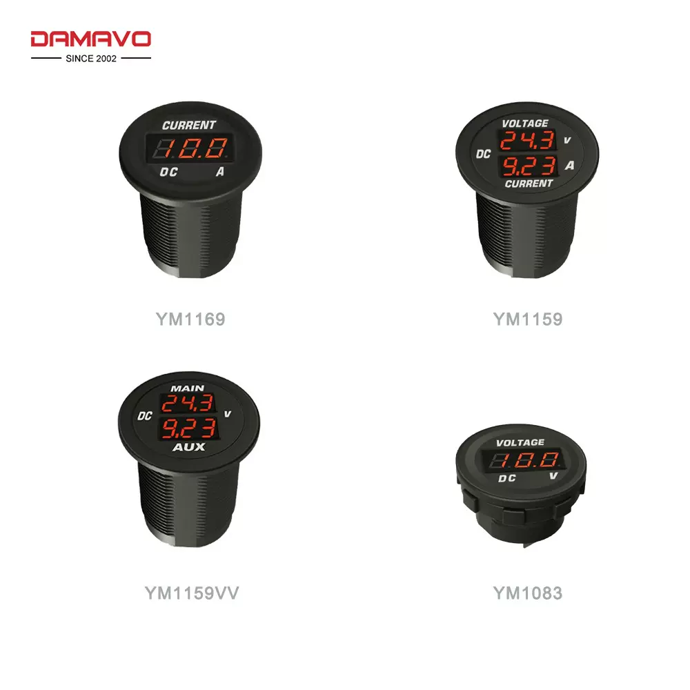 DAMAVO嵌入式改装数字电流电压表质精准测量适用房车船舶仪表盘