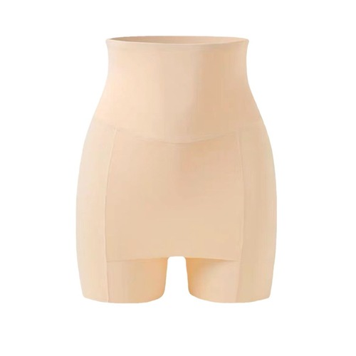 Ice silk safety pants for women in summer, anti-exposure, double-layered blocking triangle area, high waist, tummy control, no curling, traceless safety pants