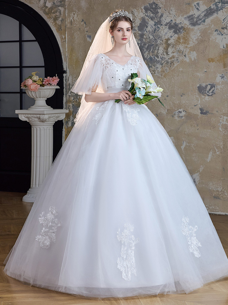 Plus size wedding dress for fat mm summer and autumn wedding dress…