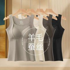 カシミヤの新型保温下着の女性とベルベットの厚い秋冬の胸パッド付きの女性の一体式の底付きベスト