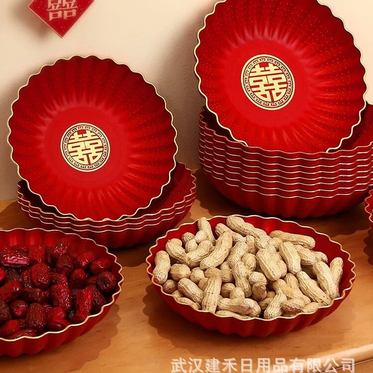 Wedding Fruit Plate, Candy Tray, Special Red Wedding Tray for Wedding Reception, Living Room Coffee Table, Engagement, Home Use, Trendy Dried Fruit Tray, Wholesale Wedding Fruit Plate, Candy Tray, Special Red Wedding Tray for Wedding Reception, Living Room Coffee Table, Engagement, Home Use, Trendy Dried Fruit Tray, Wholesale