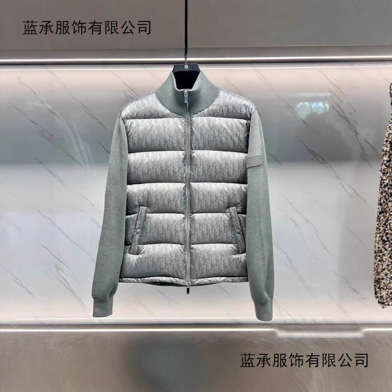 [in Stock] Letter-Patterned High-Quality Wool Knit down Jacket with White Duck down for Men, Autumn and Winter Warm Coat