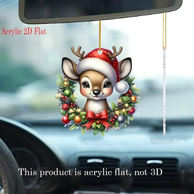 Navidad encantadora ciervo decoración de vacaciones colgante de nuevo acrílico transfronterizo colgante de automóvil plano mochila colgante