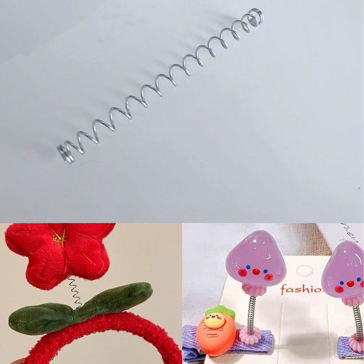 专业销售发饰弹簧发夹头箍摇摆弹簧镀锌材质批发