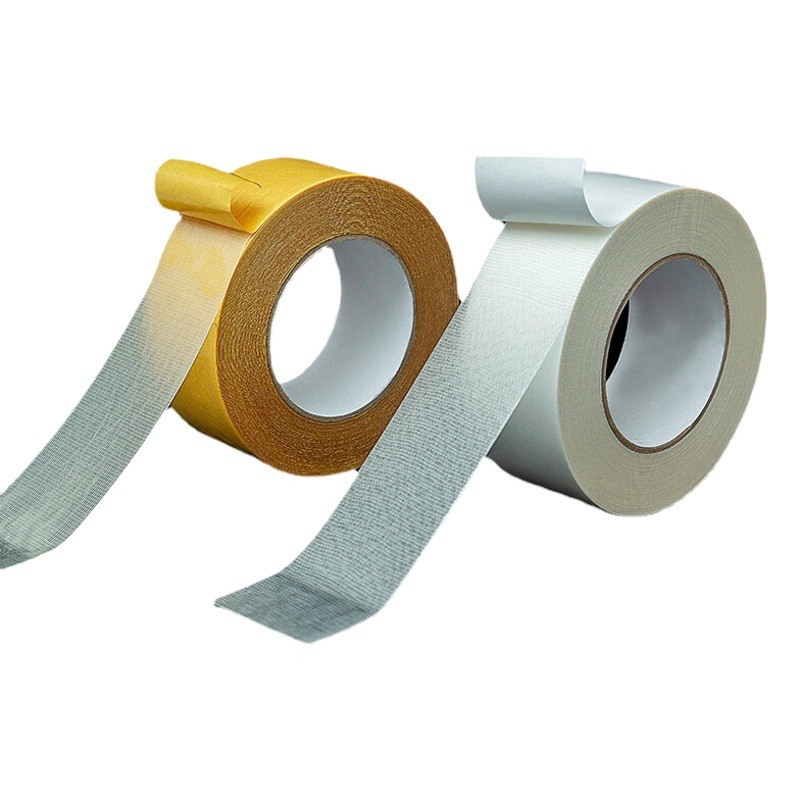 Tela fuerte de doble cara adhesiva de alta viscosidad de ancho de la alfombra de doble cara cinta adhesiva de malla transparente de fibra de vidrio cinta adhesiva