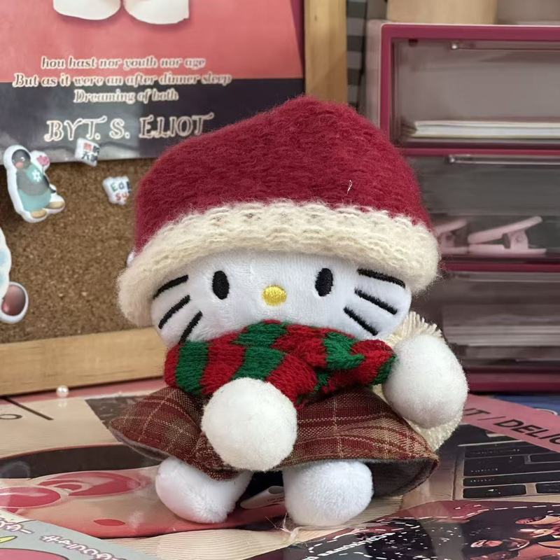 秋季新款格子礼帽kitty公仔钥匙扣星星挂件挂饰包包少女心可爱毛|undefined