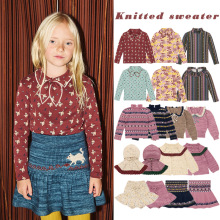 儿童毛衣2025秋冬跨境童装MP系列女童复古风镂空针织衫连衣裙套装