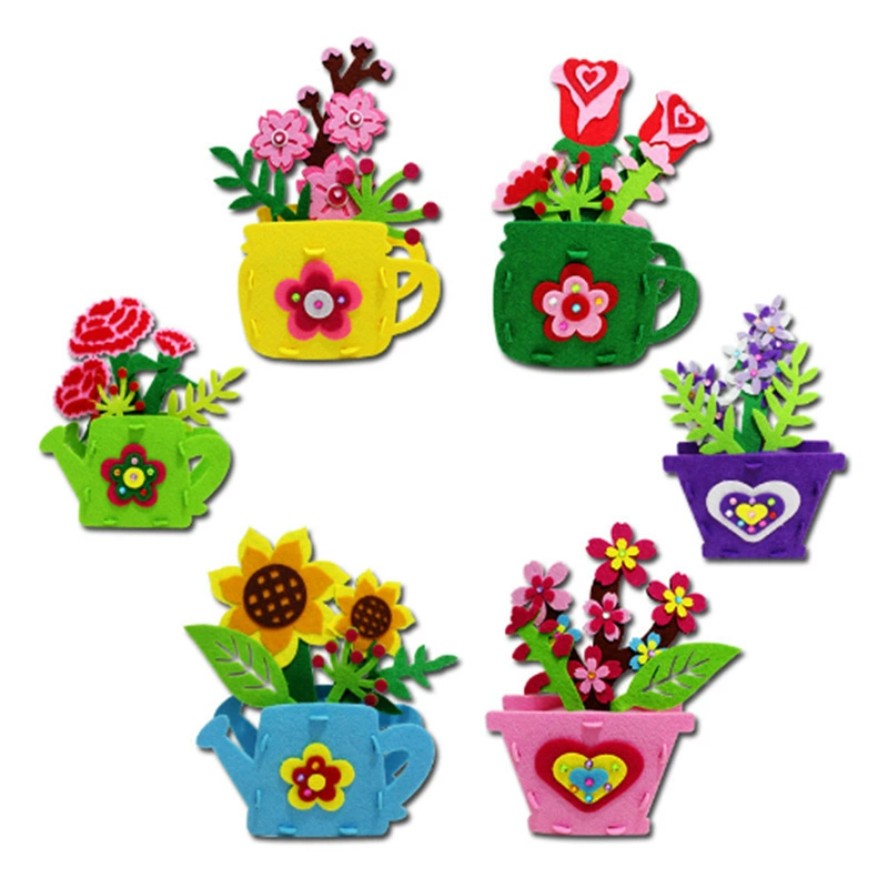 Детская корзина для цветов ручной работы без вырезов DIY нетканый букет материал сумка фестиваль Нетканые украшения для растений в горшках