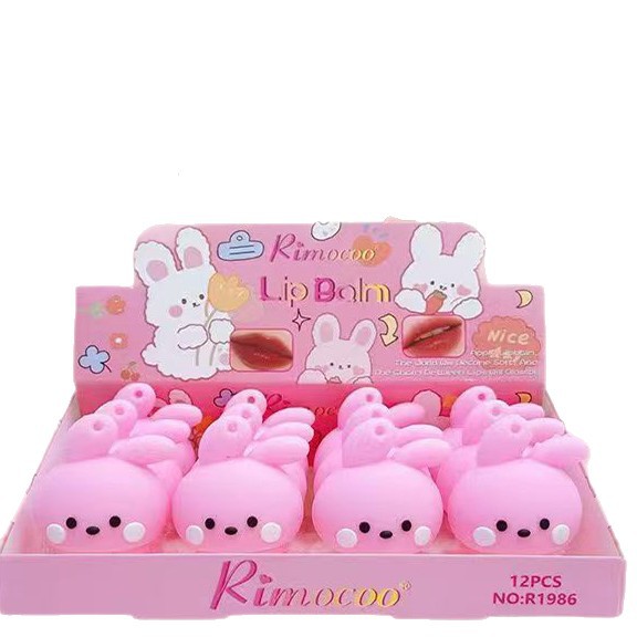 Rimocoo nuevo comercio exterior transfronterizo caricatura infantil hidratante humectante lápiz labial tibio cambio de temperatura spot