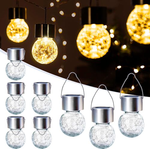 Factory direct sales LED solar colorful crack ball lights garden colorful decorative lights new solar crack lights