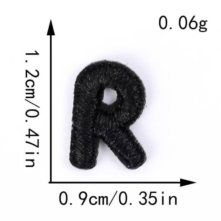 跨境电脑刺绣布贴黑白小数字字母服装辅料补丁贴DIY装饰贴刺绣贴|undefined