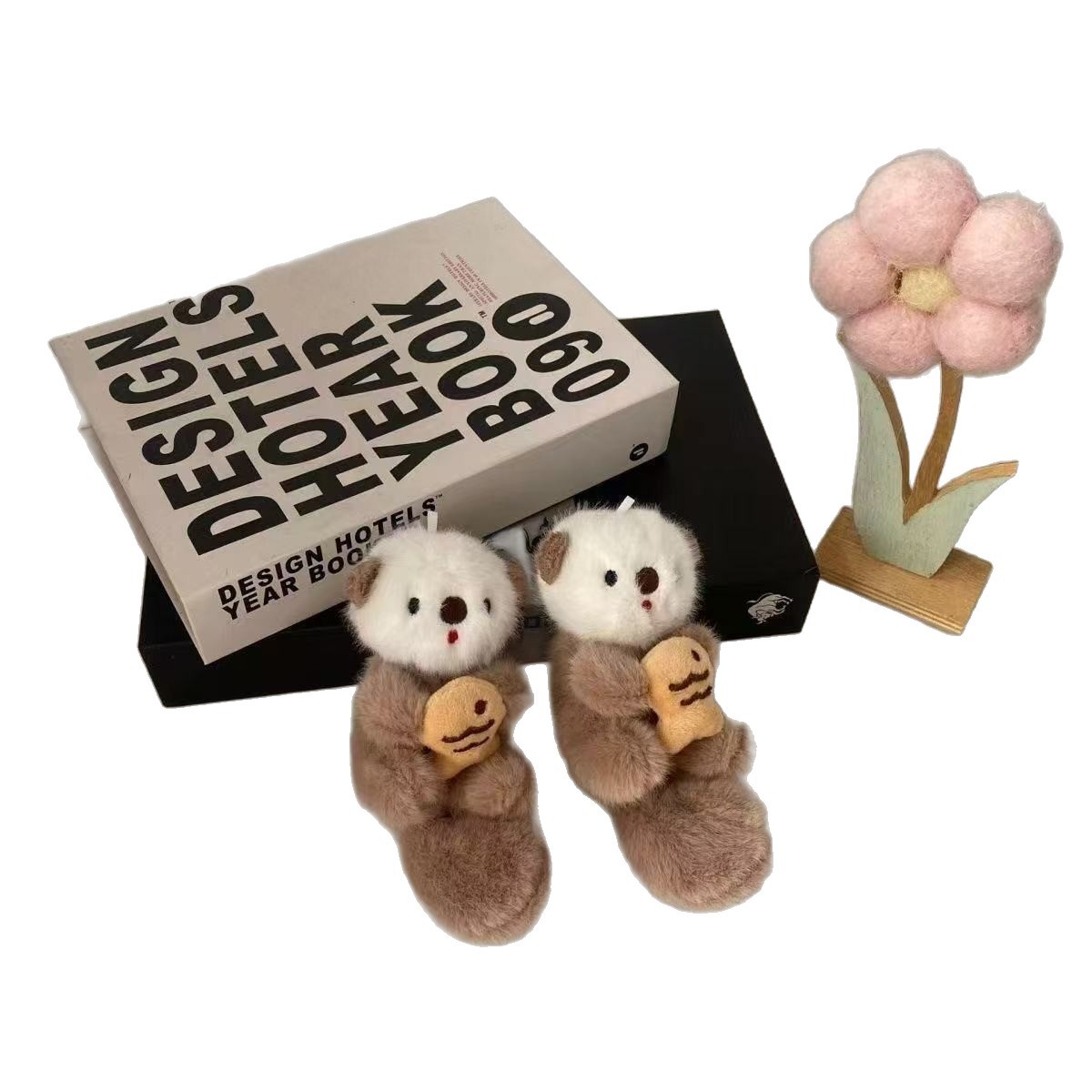 Nuevo lindo pescado nutria de peluche boutique llavero mochila colgante máquina de muñeca marina regalo pareja