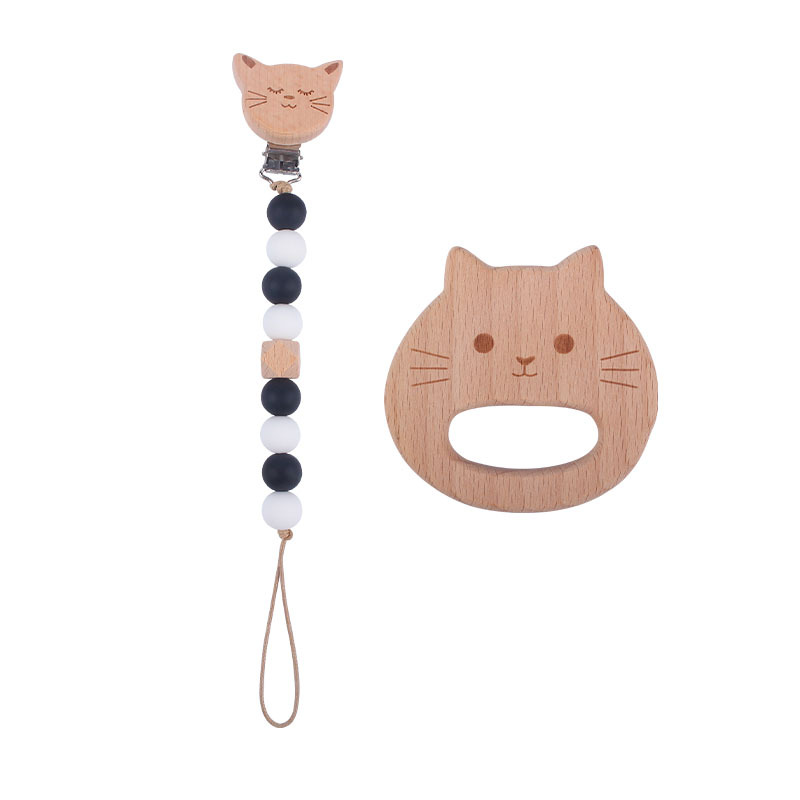 Nuevo bebé calmante silicona chupete cadena teether traje Bebé haya animal chupete clip juguete mordedor