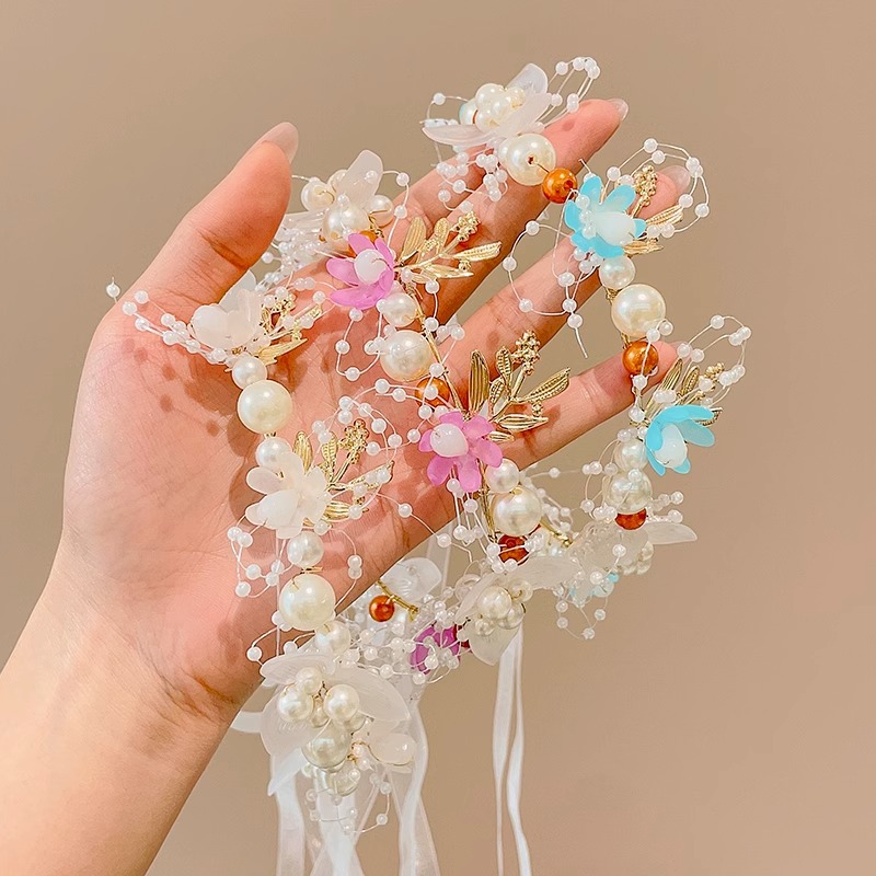 Super Hada Mori chica princesa diadema 2024 nuevos niños Garland tocado cinta flor pelo paquete Hada tocado flor