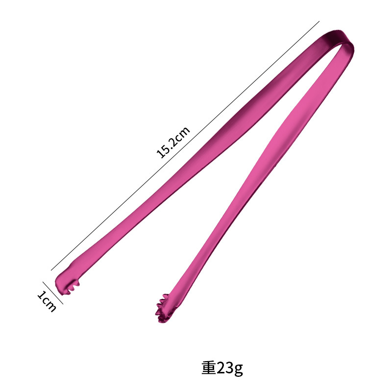 Clip de hielo de acero inoxidable transfronterizo 201 Clip de bloque de hielo antideslizante de red engrosado Clip de café de frutas Clip de azúcar Clip de comida con dientes