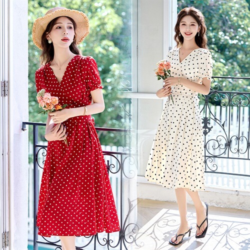 2026 Summer Korean Style Elegant Slim-Fit Dress 2857 White Red Other Sweet Fresh Color Matching 2026 Summer Korean Style Elegant Slim-Fit Dress 2857 White Red Other Sweet Fresh Color Matching