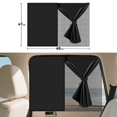 Car curtains Car Heat-Insulating Mesh, Breathable - universal-for-rear-row-1-piece