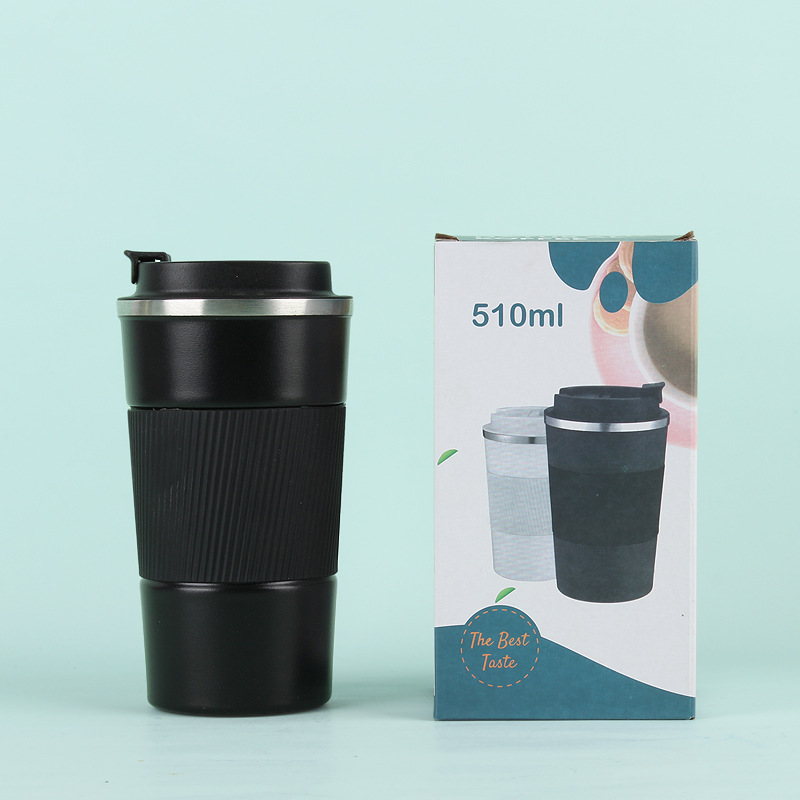 Nueva taza de vacío de acero inoxidable taza de agua de negocios taza de café de tres generaciones taza de coche con tapa de silicona taza portátil