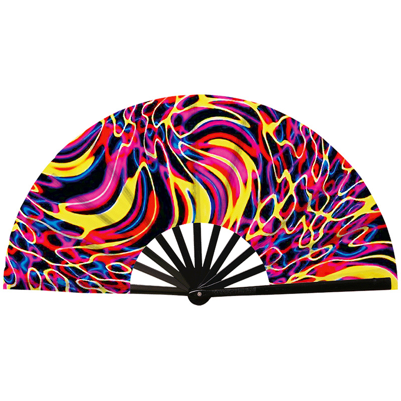 Abanico Plegable de Kung Fu de Plástico, Colorido, para Conciertos y Fiestas