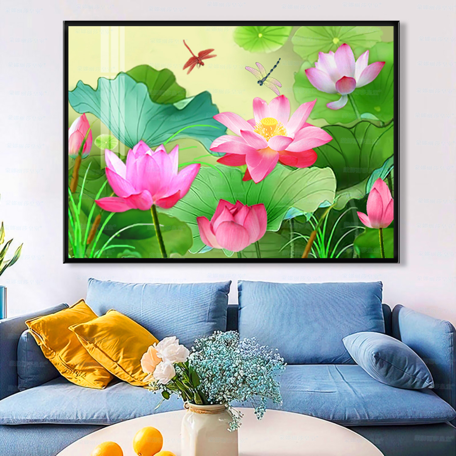 [Algodón importado] Mona Lisa Royal Cross Stitch Sun Lotus diferente rojo casual Lotus bordado a mano