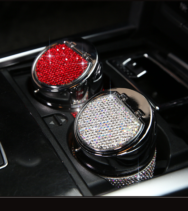 Car interior decoration diamond car ashtray Internet-famous goddess multi-functional fashion luxury car products