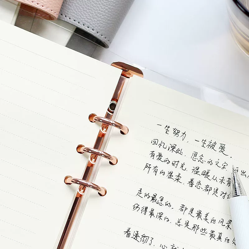 Removable PVC Notebook Cover for A6, A5, B5 Sizes with Gold, Silver, or Black Clips