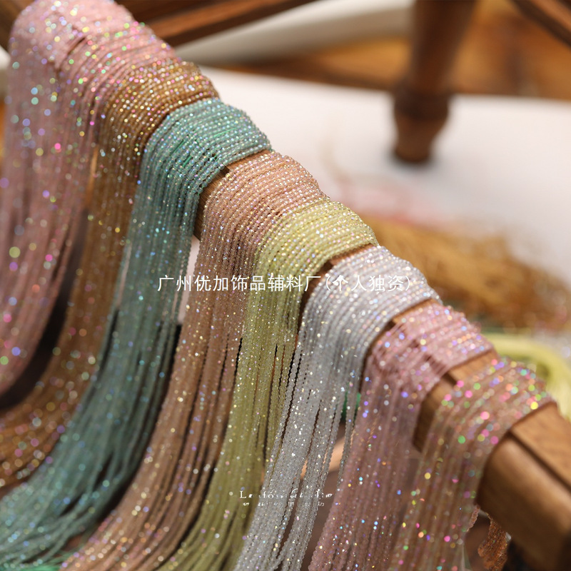 Yj10 Flash~[Candy Series] 2mm Mini Faceted Beads Design Baby Clothes Embroider Shuttle Jewelry DIY Material