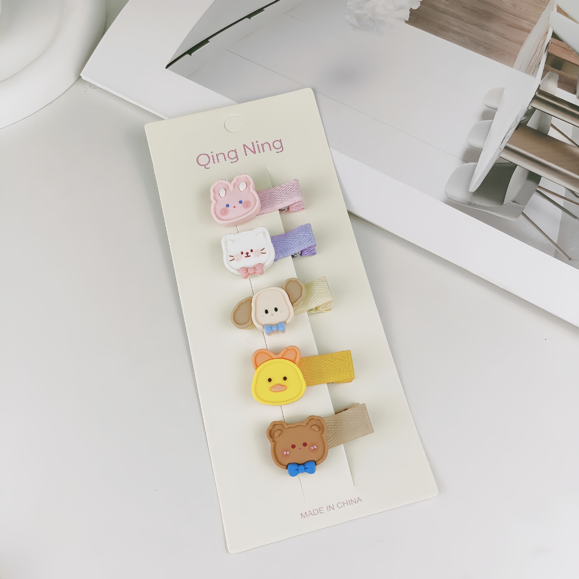 Cutie todo incluido niño cabello clip boquilla de dibujos animados animales frutas flores corbata fijación de bordes clip cabello seguro