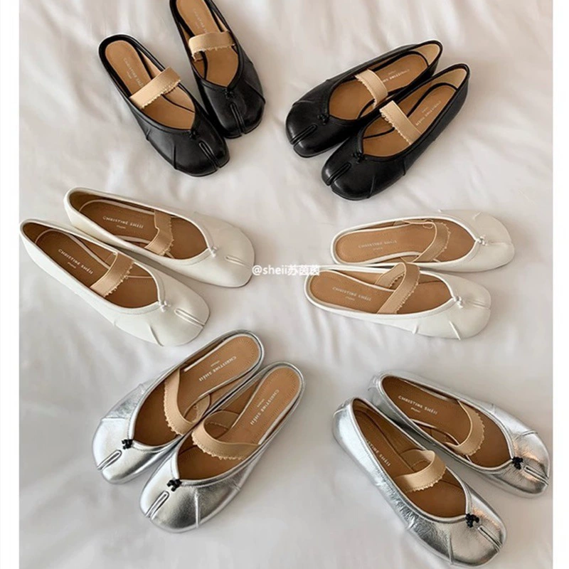 Су Иньинь две версии одного и того же ~ Тележка с круглым пальцем и рысаками с плоским дном Maryen Single Shoes Женские полутапочки