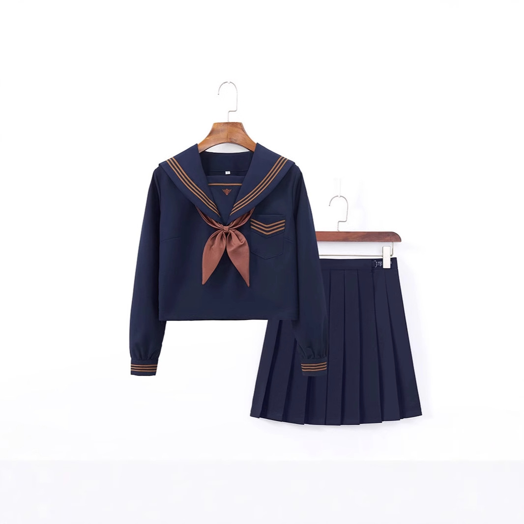 Factory on behalf of the package after-sales blue color tea feather jk uniform sailor suit basic jk school for the sense of pleated skirt genuine