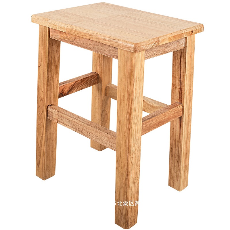 Fábrica directa taburete cuadrado de madera sólida taburete cuadrado moderno simple sala de estar taburete de comedor escuela hospital taburete de madera