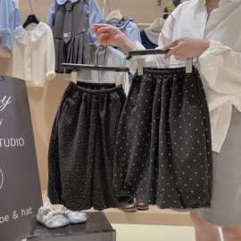 儿童2026春秋新款波点碎花韩系裤子女童休闲裤中小童百搭阔腿裤潮