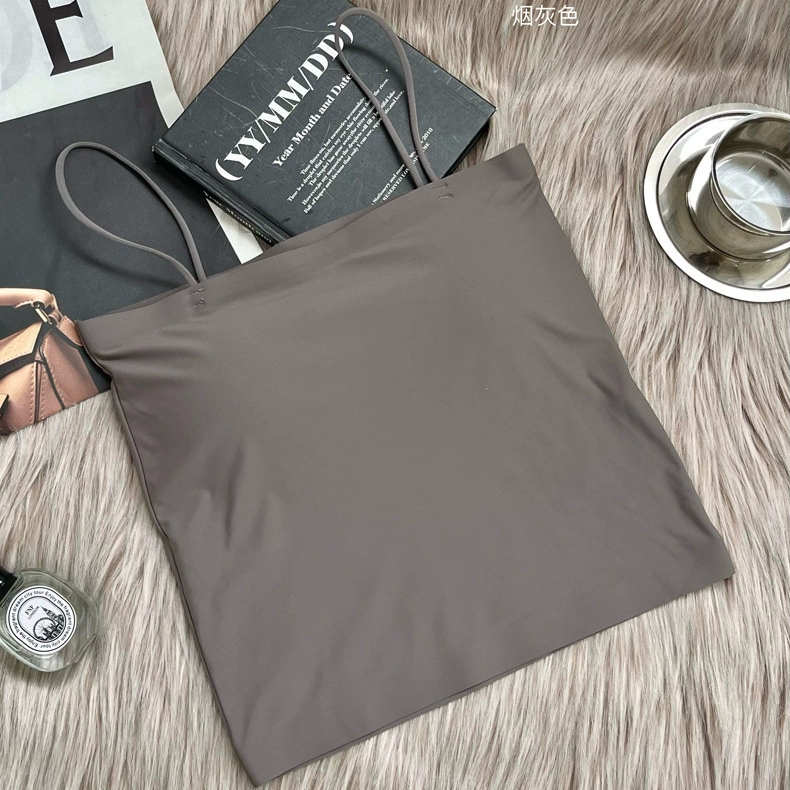 Silk vest camisole, body-friendly thin top with built-in cups, lifting effect and beautiful back