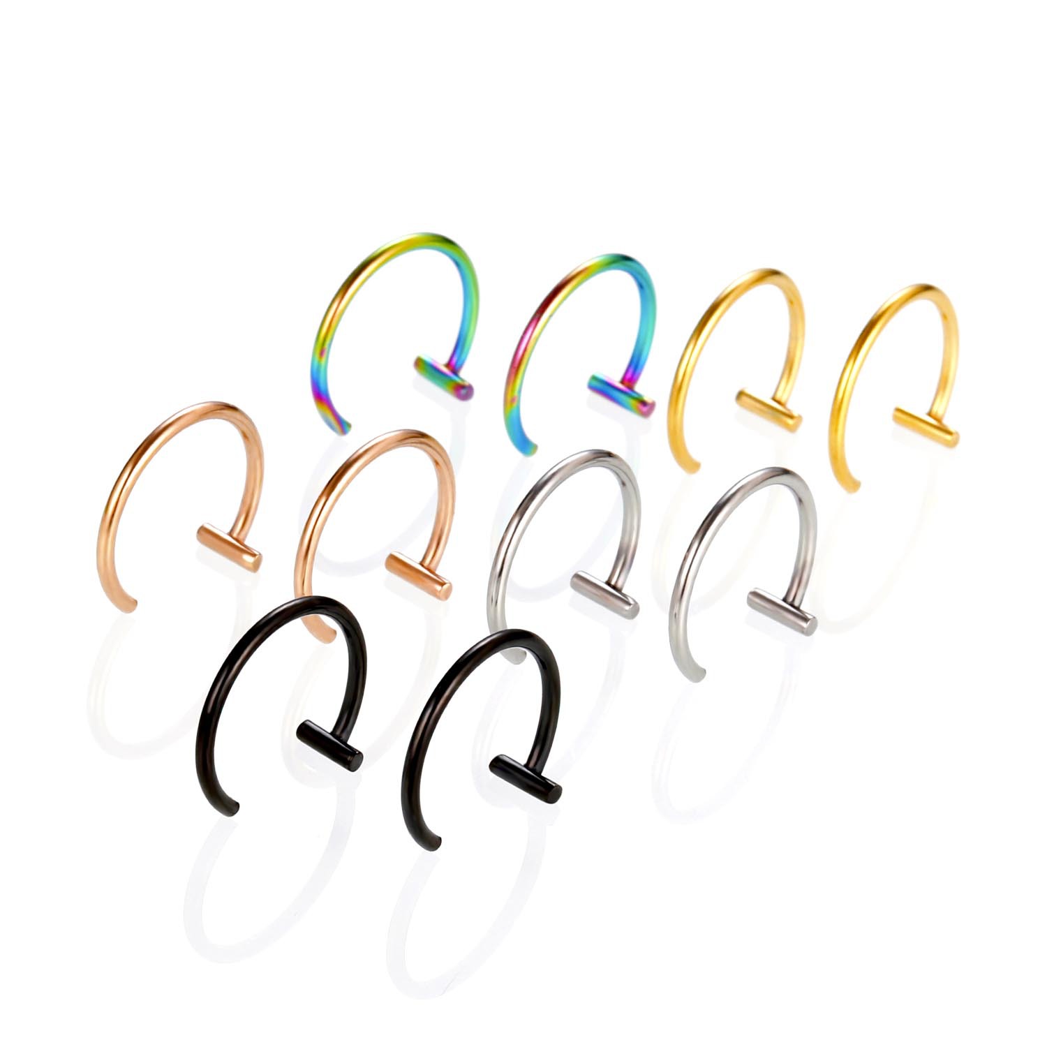 Fashion C Shape Stainless Steel Plating Lip Ring display picture 3