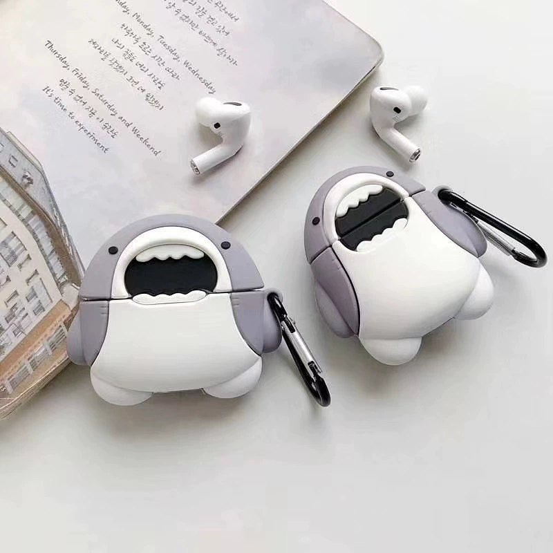 Защитный силиконовый чехол (Apple AirPods 1/2/Pro/3), милый 3D мультяшный брелок-накладка