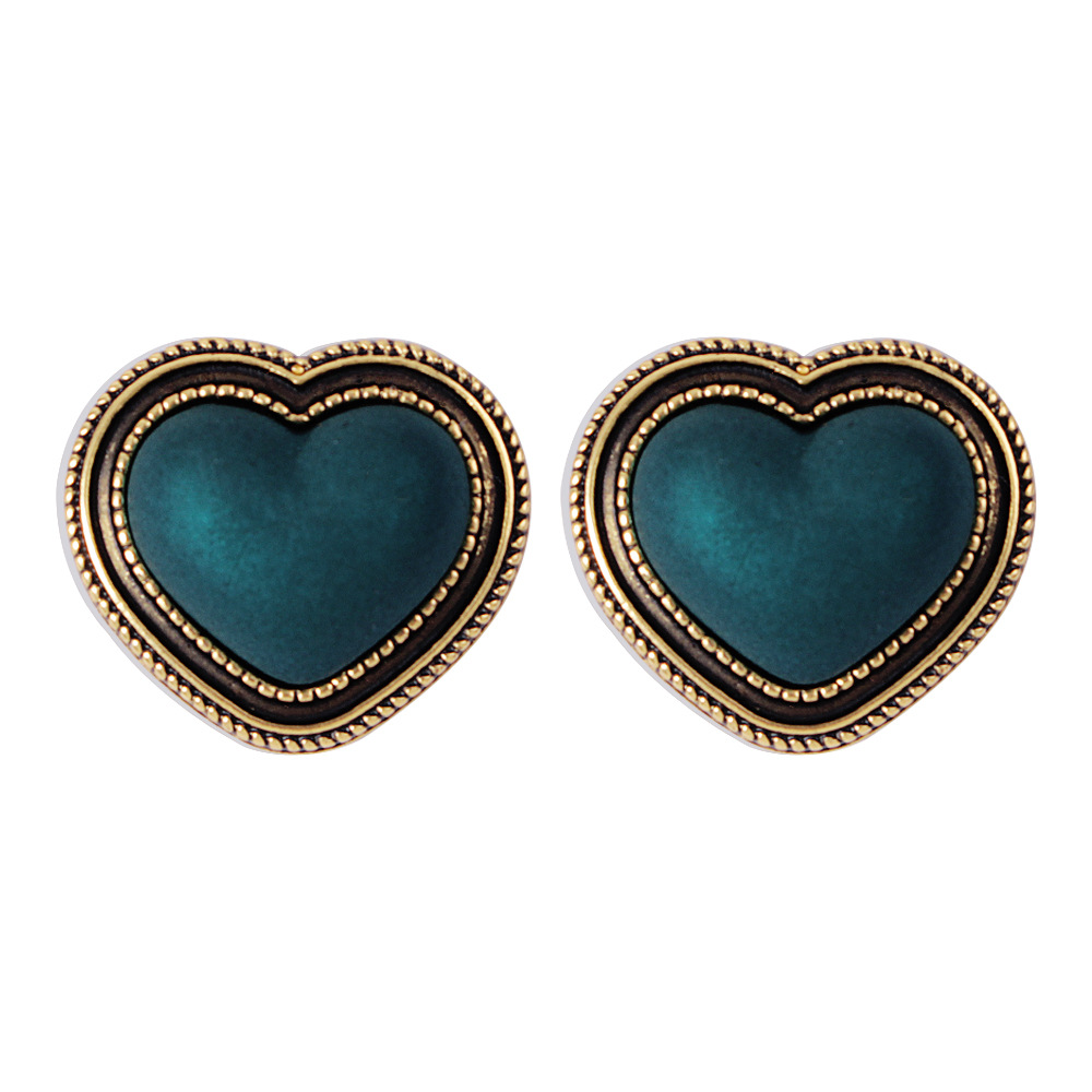 Fashion Multicolor Retro Heart-shape Earrings display picture 2