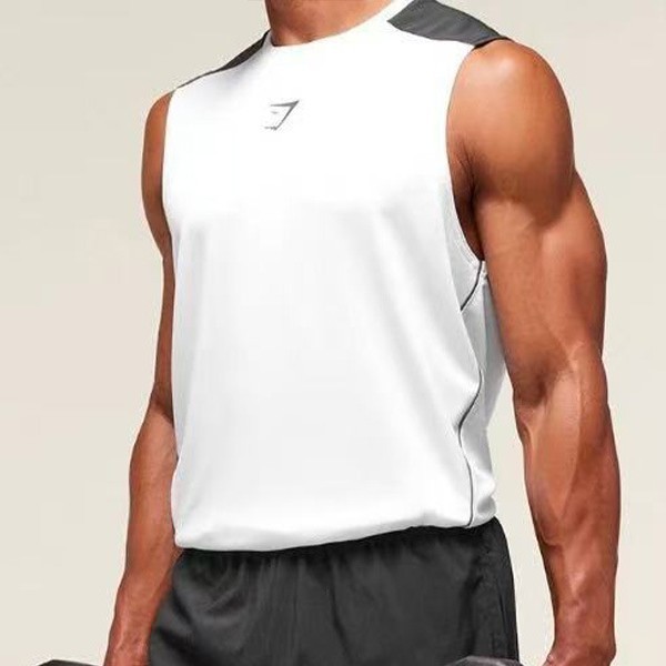 New American-style shark fitness vest for men and women, suitable for sports and running, quick-drying, breathable, simple, sleeveless basketball T-shirt for summer