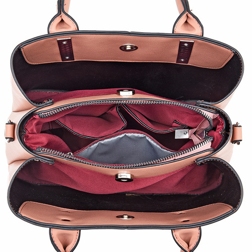 [Shichen Women's Bag]  New Solid Color Handbag Large Capacity Soft Leather Casual Atmosphere Women's Bag Shoulder Bag