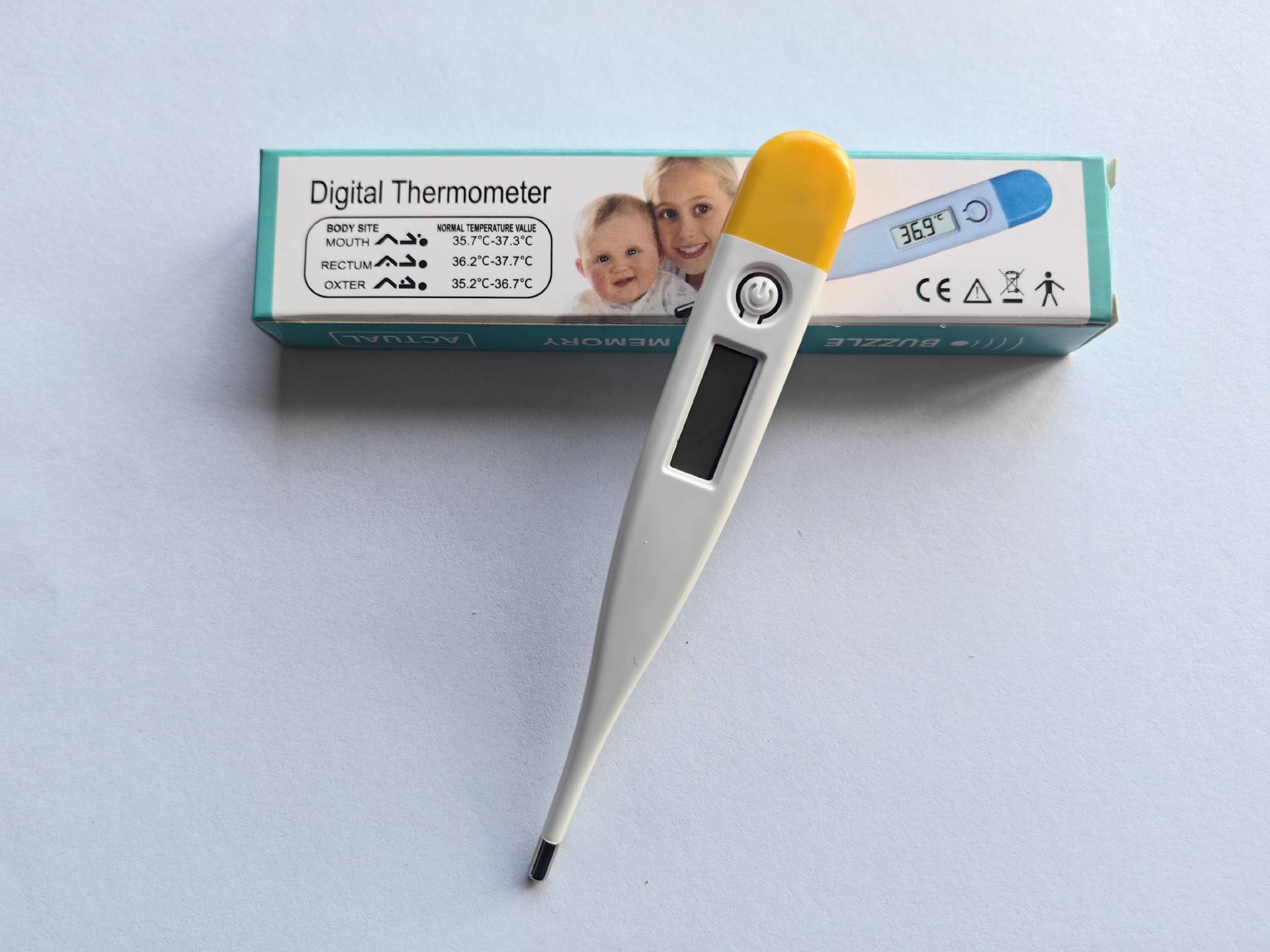 Termómetro digital electrónico, oral y axilar, niños y adultos, doble corte