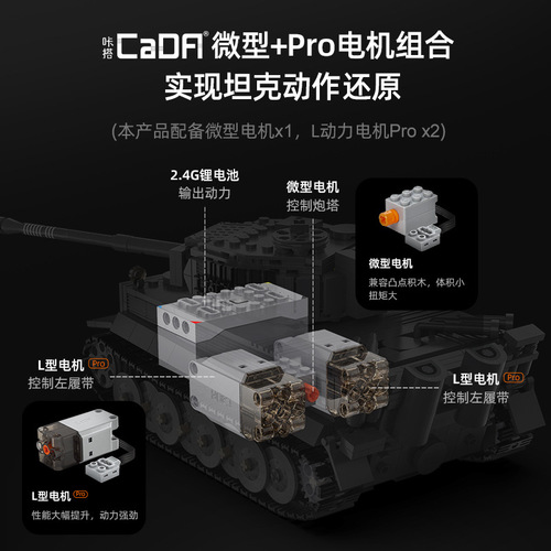 Eagle C61071 assembled building blocks World War II Tiger tank armored vehicle remote control toy model for boys