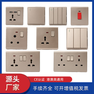 British Standard British Switch Socket 13A with Switch USB One-Open Multi-Function Power Socket 86 Type 146 Type